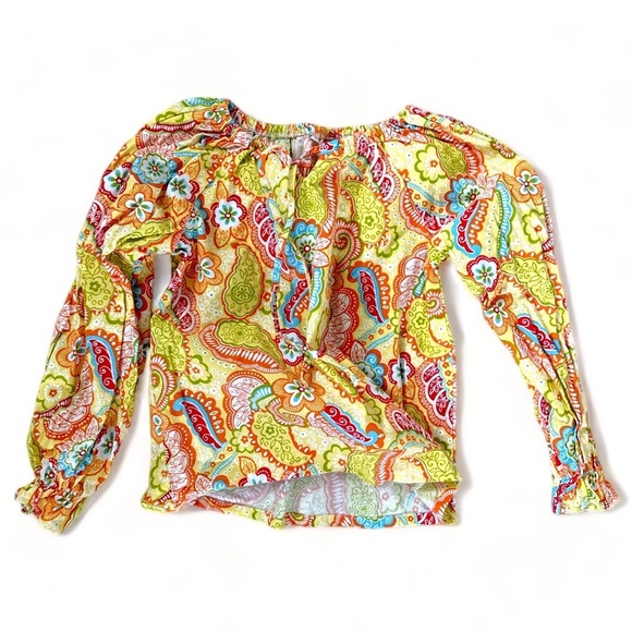 70s inspired girls boho floral paisley peasant blouse size 6 - Picture 9 of 9